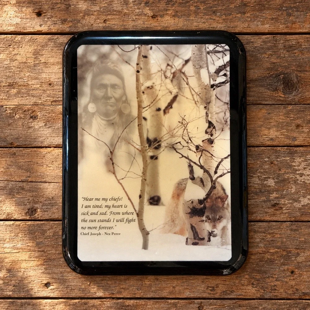 Vintage Chief Joseph Nez Perce Wolf Quote Wall Plaque 11x8.5 Native American Art